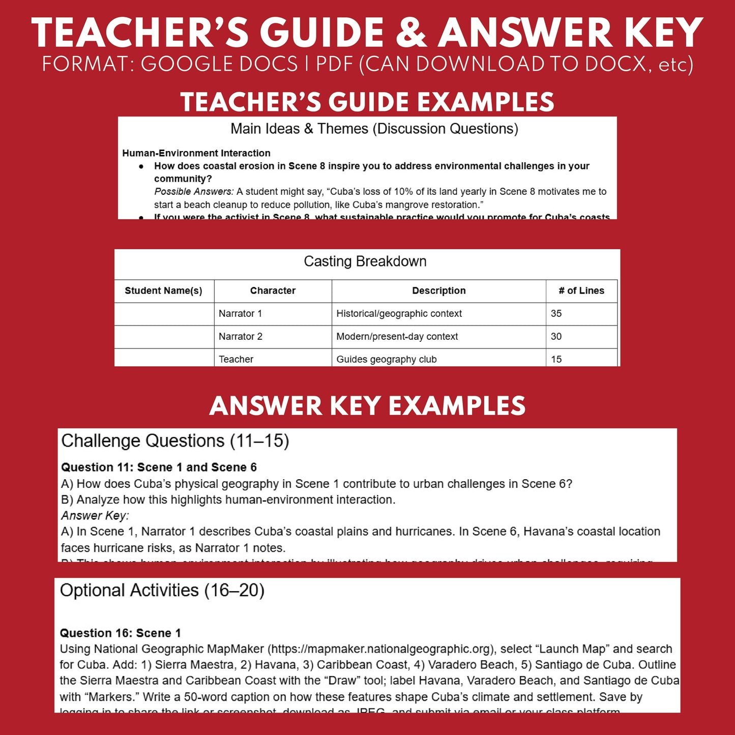 Cuba Readers Theater Script | Geography & Social Studies Class - ["Geography","Grades 6-8","Grades 9-12","Self-Graded Quiz"]