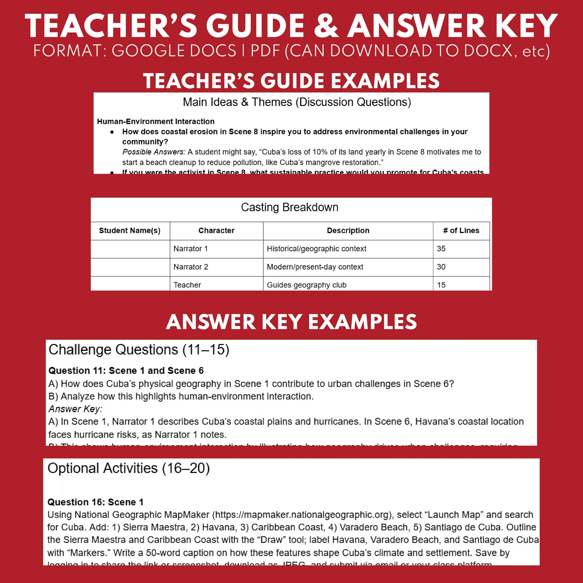 Cuba Readers Theater Script | Geography & Social Studies Class - ["Geography","Grades 6-8","Grades 9-12","Self-Graded Quiz"]