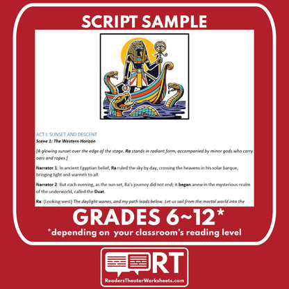 The Journey of Ra through the Underworld | Reader’s Theater Script | Egyptian Mythology - ["Egyptian Mythology","Grades 6-8","Grades 9-12"]