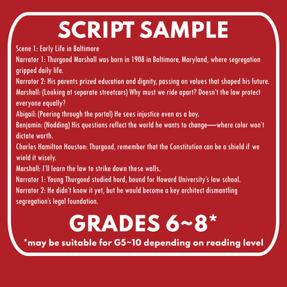 Thurgood Marshall | Civil Rights Leader | Readers Theater Script - ["Civil Rights","Grades 6-8","Historical Figures","Primary Source Incl."]