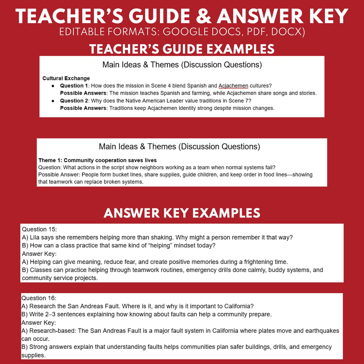 California State History | 1906 San Francisco Earthquake Readers Theater Script | Grades 3-5