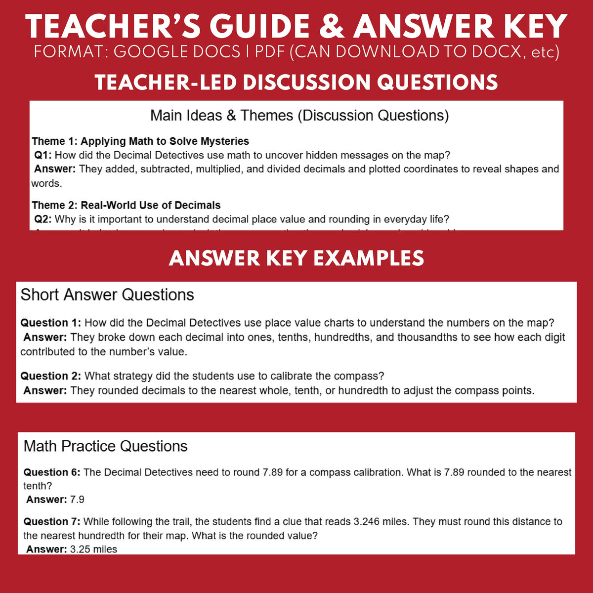 Decimal Detectives Math Readers Theater Script for Grades 4 to 6 ...