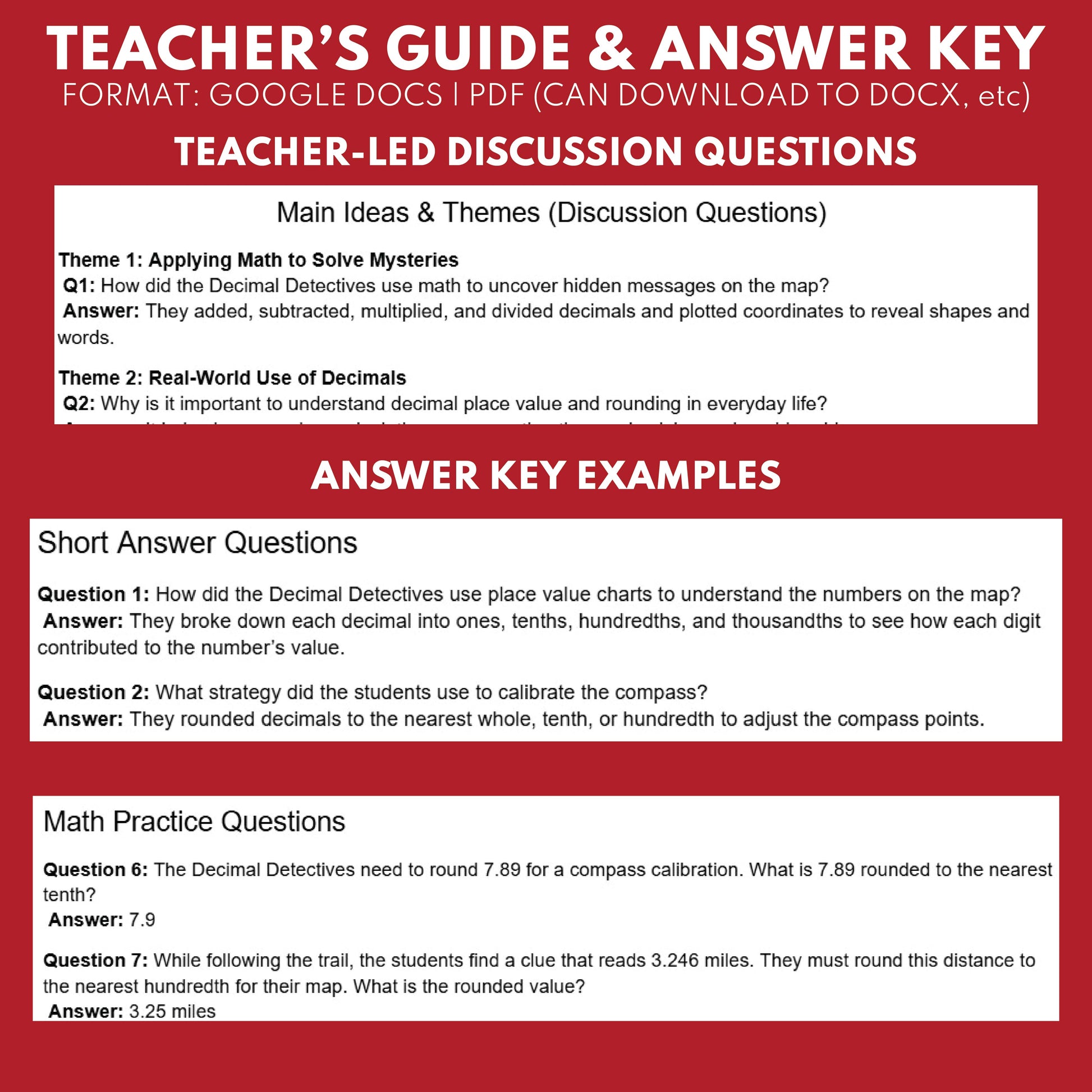 Decimal Detectives Math Readers Theater Script for Grades 4 to 6 - ["Grades 3-5","Grades 6-8","Math"]