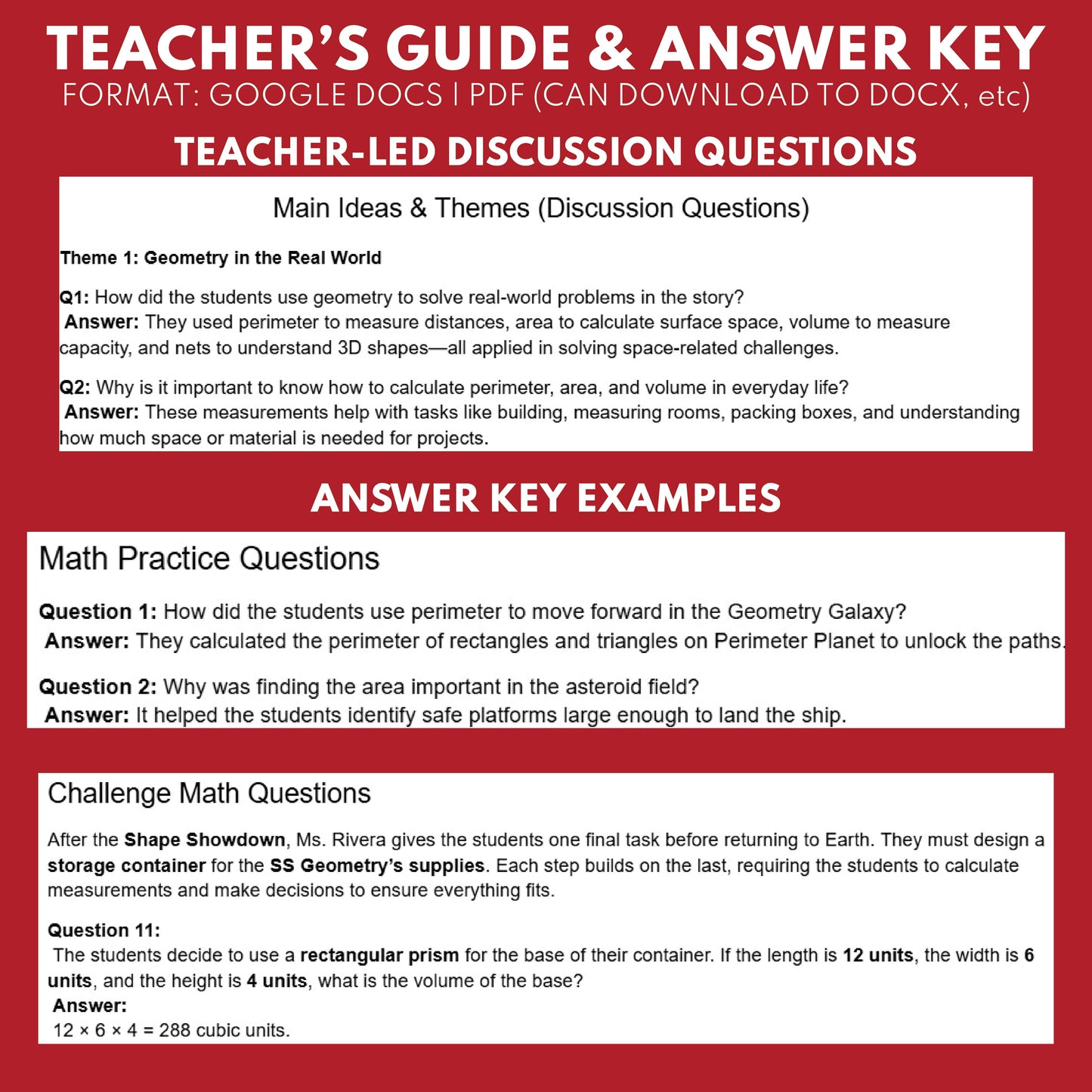 Geometry Galaxy Math Readers Theater Script for Grades 4 to 6 | Area, Volume, Perimeter - ["Grades 3-5","Grades 6-8","Math"]