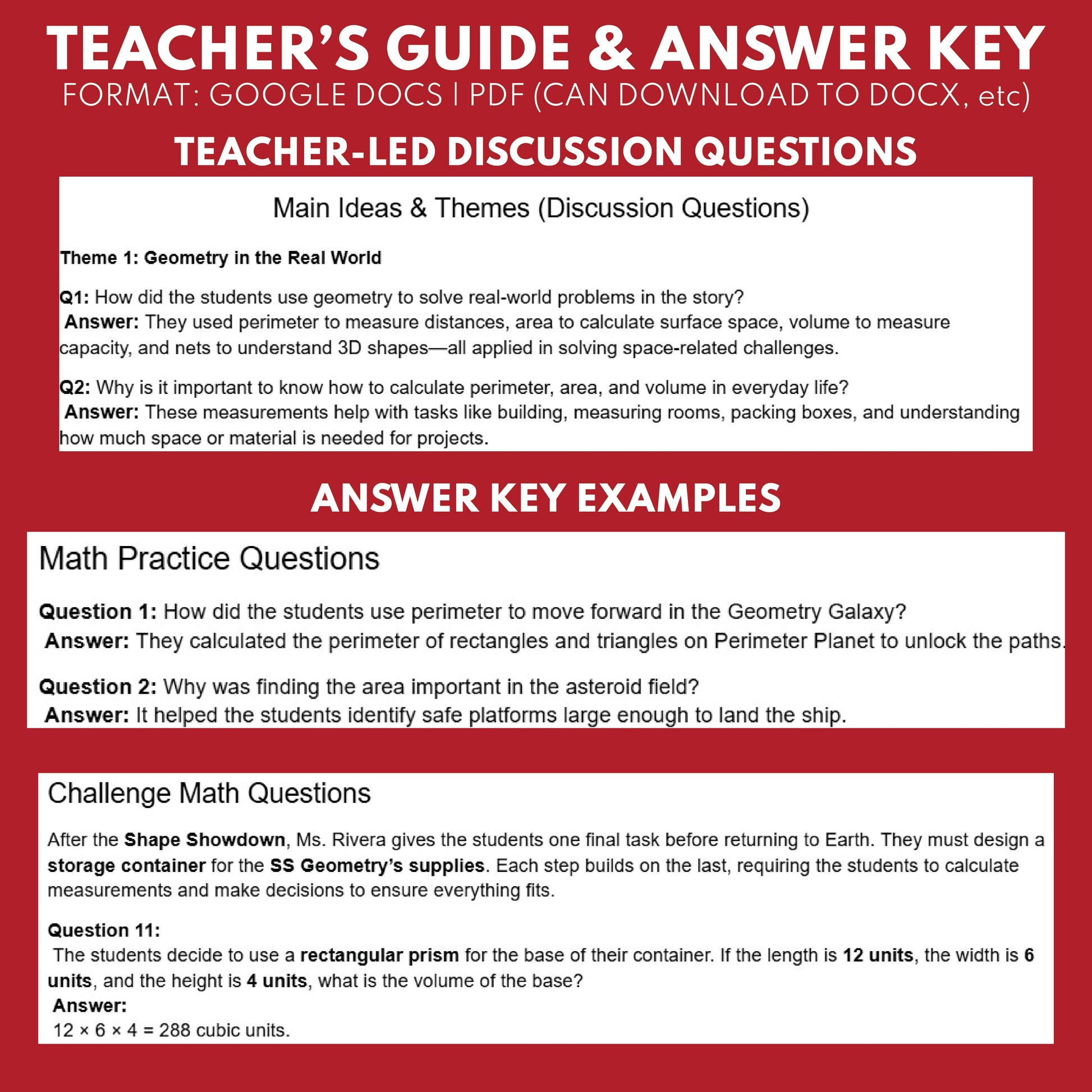 Geometry Galaxy Math Readers Theater Script for Grades 4 to 6 | Area, Volume, Perimeter - ["Grades 3-5","Grades 6-8","Math"]