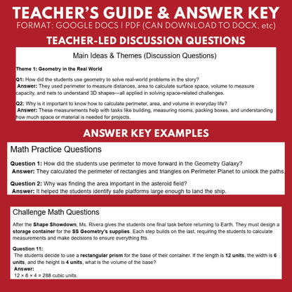 Geometry Galaxy Math Readers Theater Script for Grades 4 to 6 | Area, Volume, Perimeter - ["Grades 3-5","Grades 6-8","Math"]