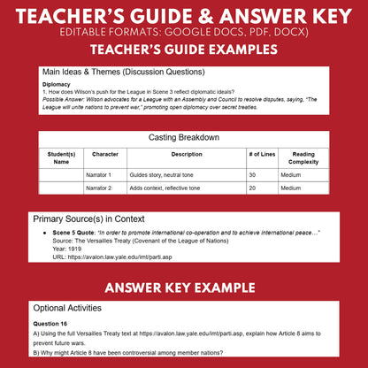 Versailles Treaty & League Debate – Readers Theater Script (Grades 11-12) - ["Grades 9-12","U.S. History - WWI"]