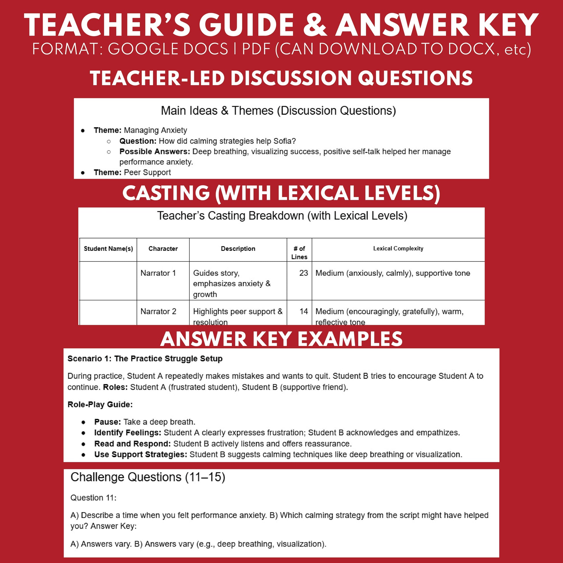 Anxiety & Emotional Management SEL Readers Theater Script for Grades 3-5 - ["Grades 3-5","Social Emotional Learning"]