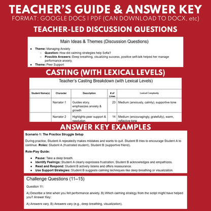 Anxiety & Emotional Management SEL Readers Theater Script for Grades 3-5 - ["Grades 3-5","Social Emotional Learning"]