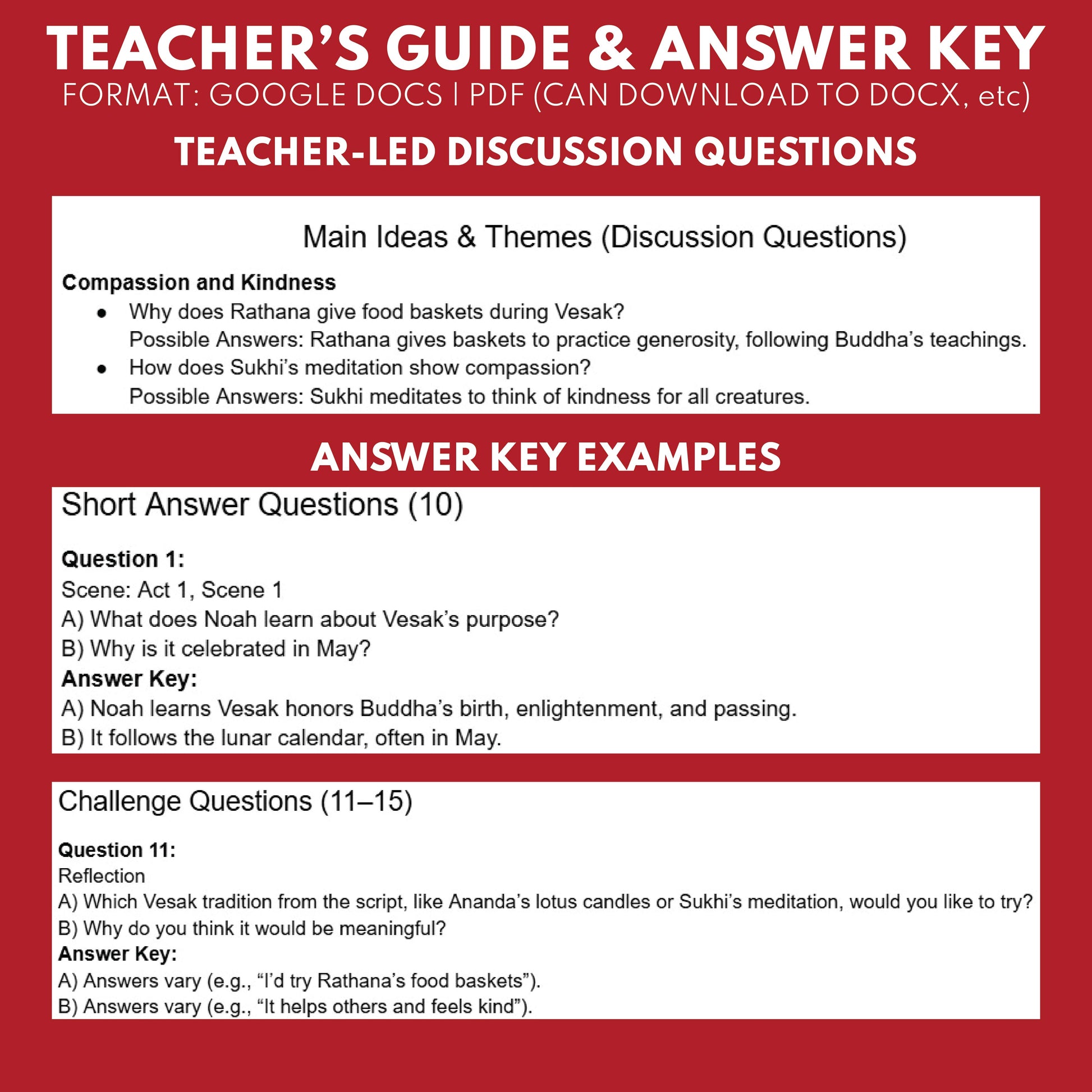 Vesak - Buddha’s Birthday | Holiday Readers Theater Script for Grades 3 to 5 - ["Grades 3-5","Holidays Around the World","Small Groups"]