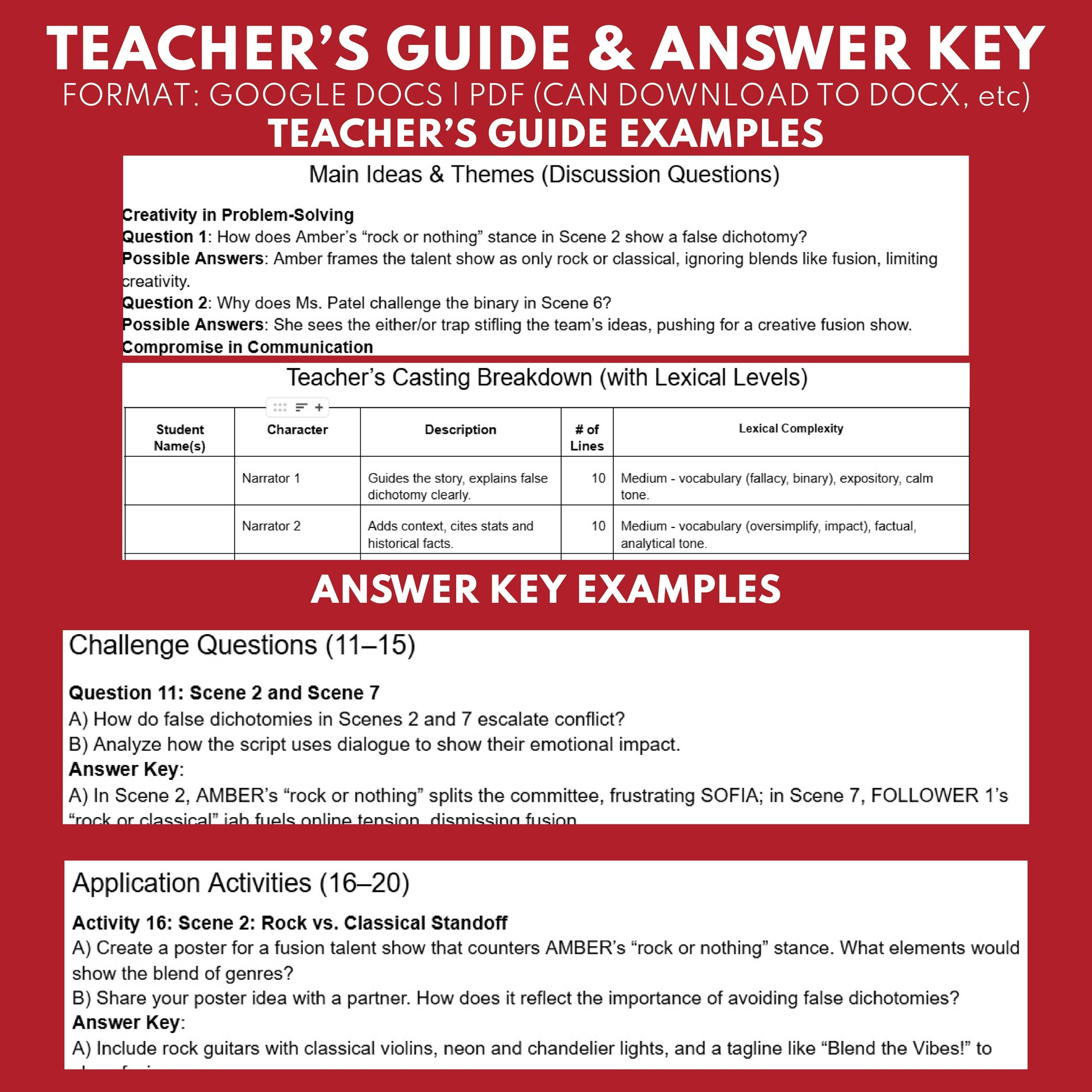 False Dichotomy Readers Theater Script for Grades 8–12 Logical Fallacy Series - ["Grades 6-8","Grades 9-12","Logical Fallacy"]