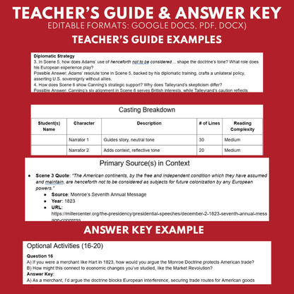 The Monroe Doctrine Readers Theater Script | Grades 6-8 U.S. History - ["Grades 6-8","U.S. History - Westward Expansion (1801\u202f\u2013\u202f1861)"]