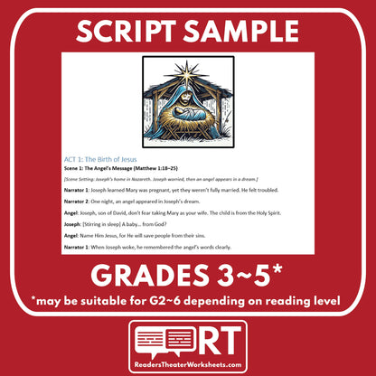 Jesus is Born Biblical Reader's Theater Script - ["100% FREE","Biblical Story","Grades 3-5"]