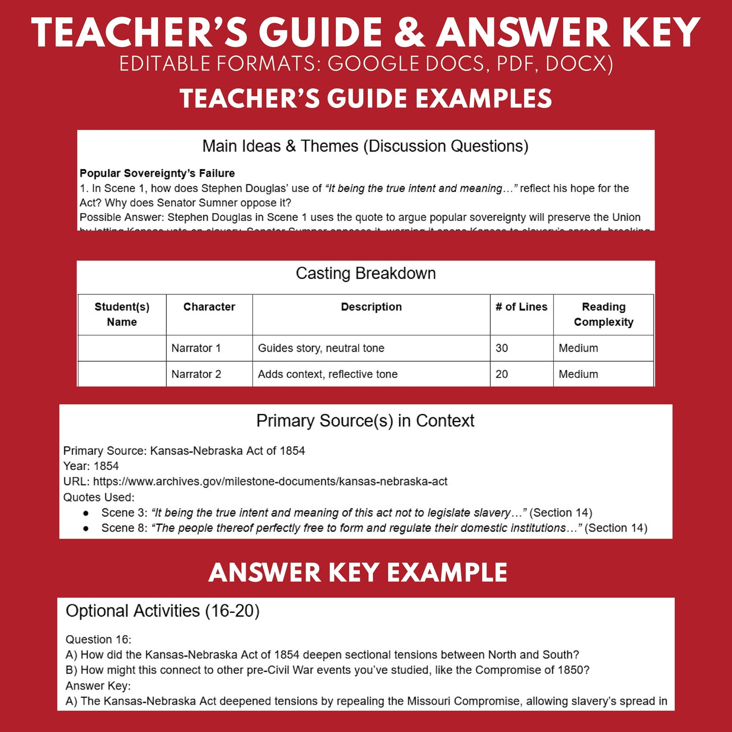 Bleeding Kansas Readers Theater Script | Grades 6‑8 - ["Grades 6-8","U.S. History - Westward Expansion (1801\u202f\u2013\u202f1861)"]