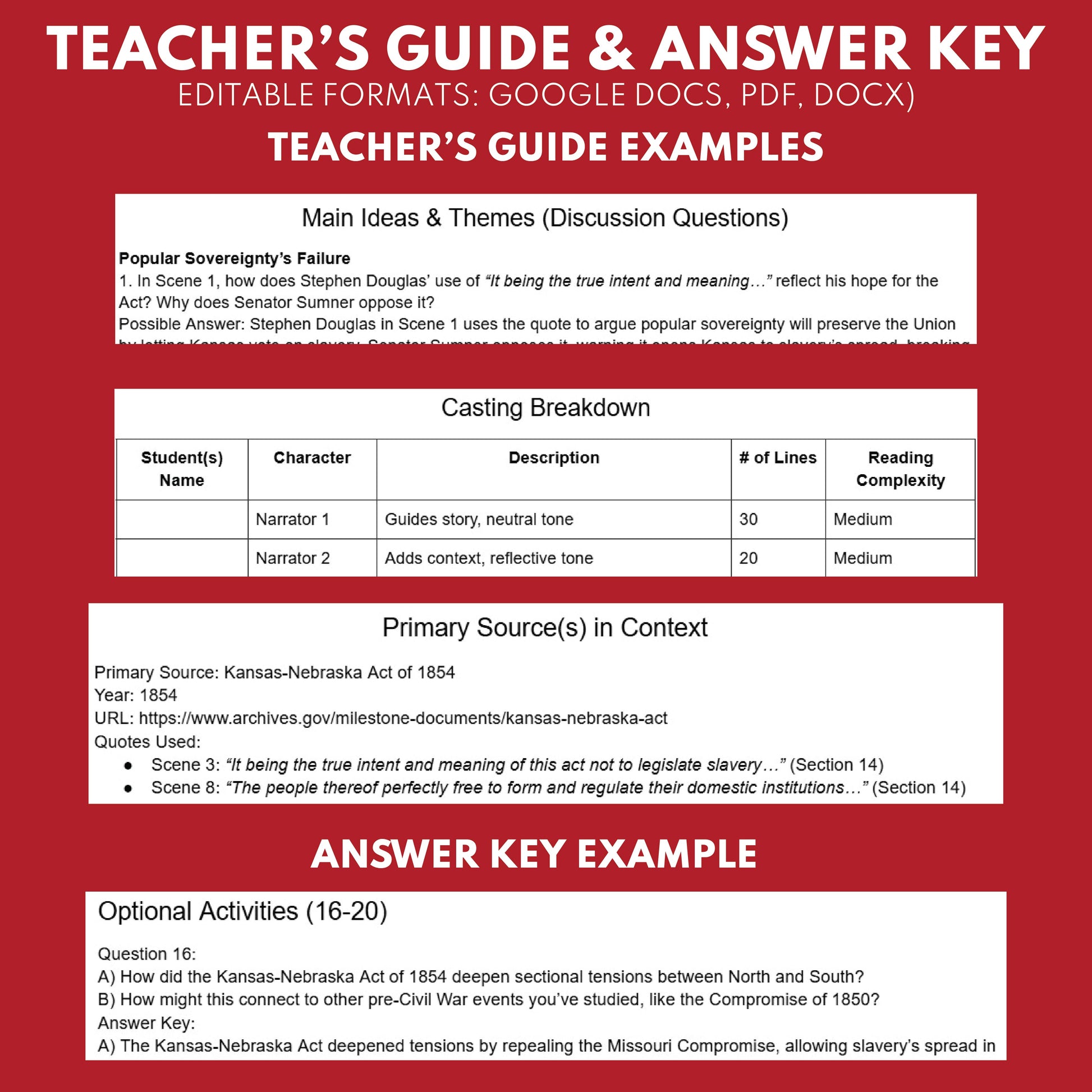 Bleeding Kansas Readers Theater Script | Grades 6‑8 - ["Grades 6-8","U.S. History - Westward Expansion (1801\u202f\u2013\u202f1861)"]
