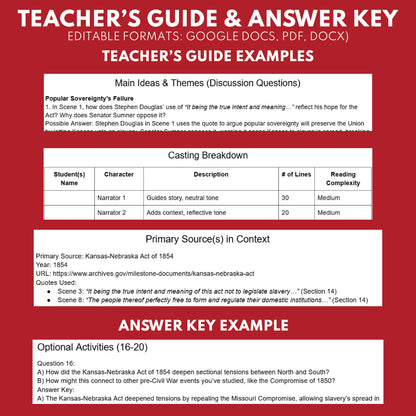 Bleeding Kansas Readers Theater Script | Grades 6‑8 - ["Grades 6-8","U.S. History - Westward Expansion (1801\u202f\u2013\u202f1861)"]
