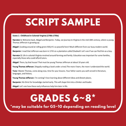 Thomas Jefferson U.S. President | Historical Figure Readers Theater Script - ["Historical Figures","Primary Source Incl.","U.S. President"]