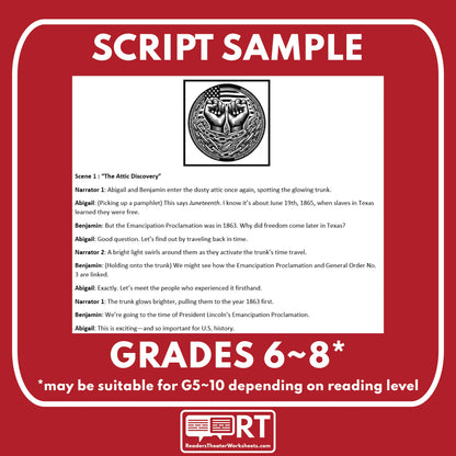 Juneteenth | BHM | Readers Theater Script - ["BHM","Civil Rights","Grades 6-8","Historical Figures","Primary Source Incl."]