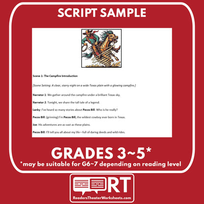 Pecos Bill Readers Theater Script | American Legends & Folk Heroes - ["American Legends & Folk Heroes","Grades 3-5"]