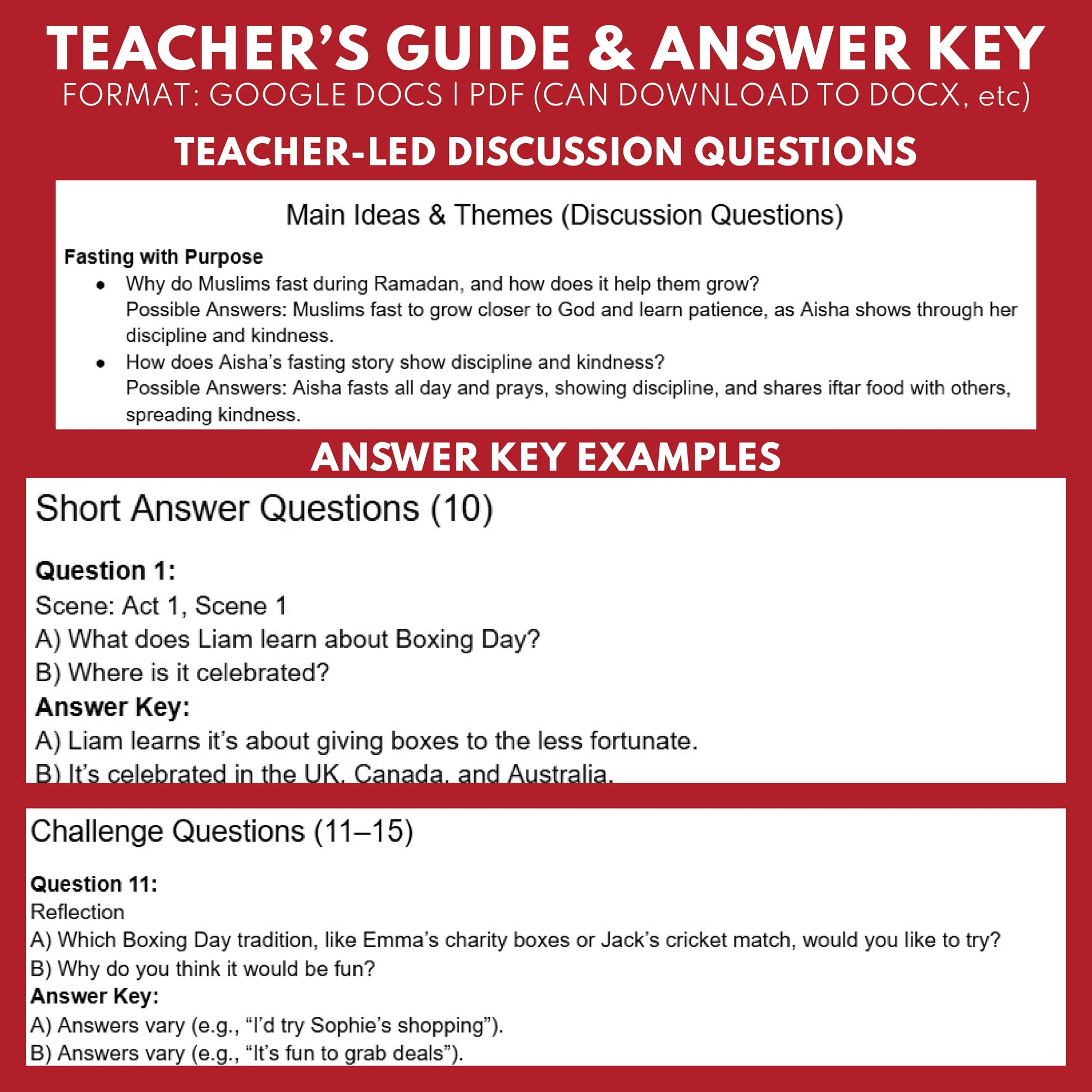 Boxing Day Holiday Readers Theater Script for Grades 3 to 5 - ["Grades 3-5","Small Groups","Winter Holidays"]