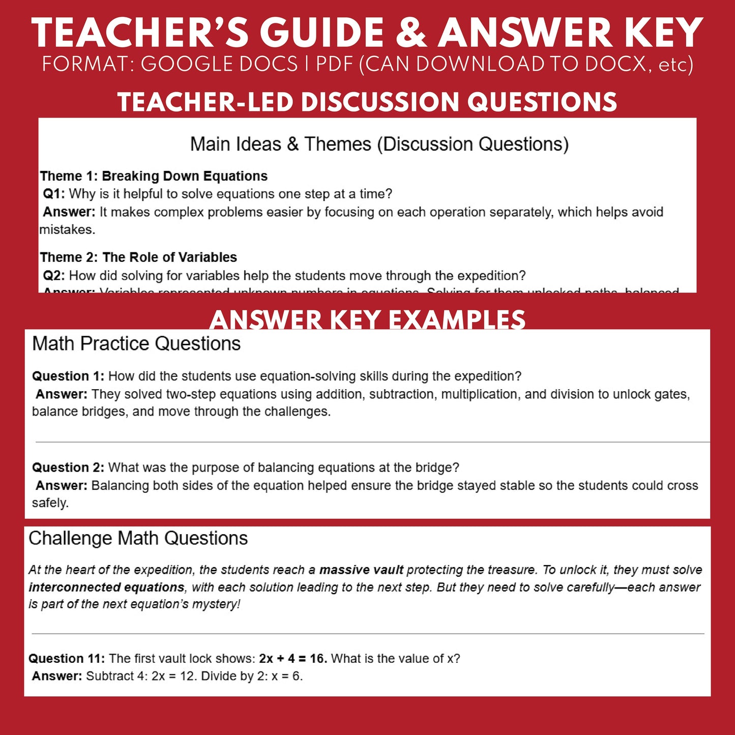 Equation Expedition Math Readers Theater Script for Grades 4 to 6 | Variables - ["Grades 3-5","Grades 6-8","Math"]