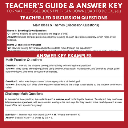 Equation Expedition Math Readers Theater Script for Grades 4 to 6 | Variables - ["Grades 3-5","Grades 6-8","Math"]