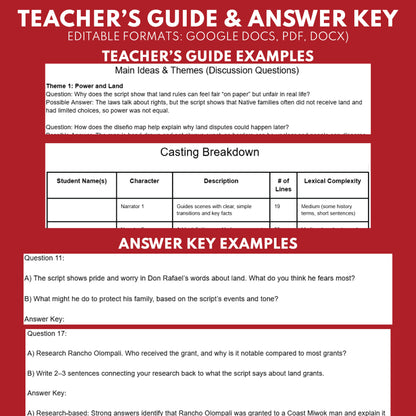 California State History | Rancho Life Under Mexican Rule Readers Theater Script | Grades 3-5