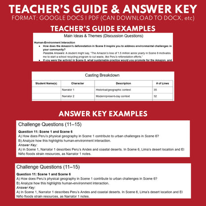 Peru Readers Theater Script | Geography & Social Studies Class - ["Geography","Grades 6-8","Grades 9-12","Self-Graded Quiz"]