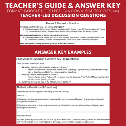 Apollo Reader's Theater Script | The Olympians | Greek Mythology - ["Grades 6-8","Grades 9-12","Greek Mythology","Greek Mythology for Google Classroom"]