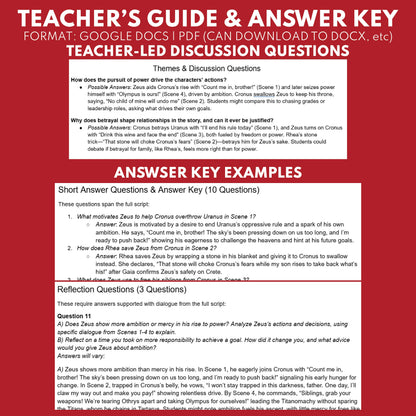 Zeus Reader's Theater Script | The Olympians - ["Grades 6-8","Grades 9-12","Greek Mythology","Greek Mythology for Google Classroom"]