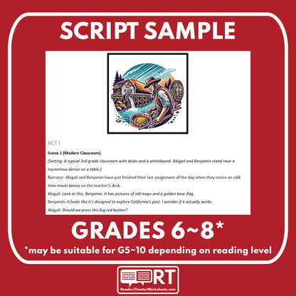 California History for Grade 3 Reader's Theater Script - ["100% FREE","Grades 3-5","Primary Source Incl.","State History"]