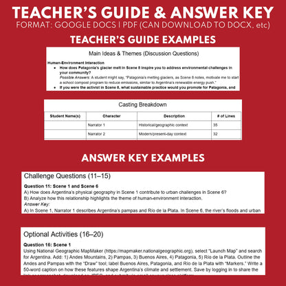 Argentina Readers Theater Script | Geography & Social Studies Class - ["Geography","Grades 6-8","Grades 9-12","Self-Graded Quiz"]