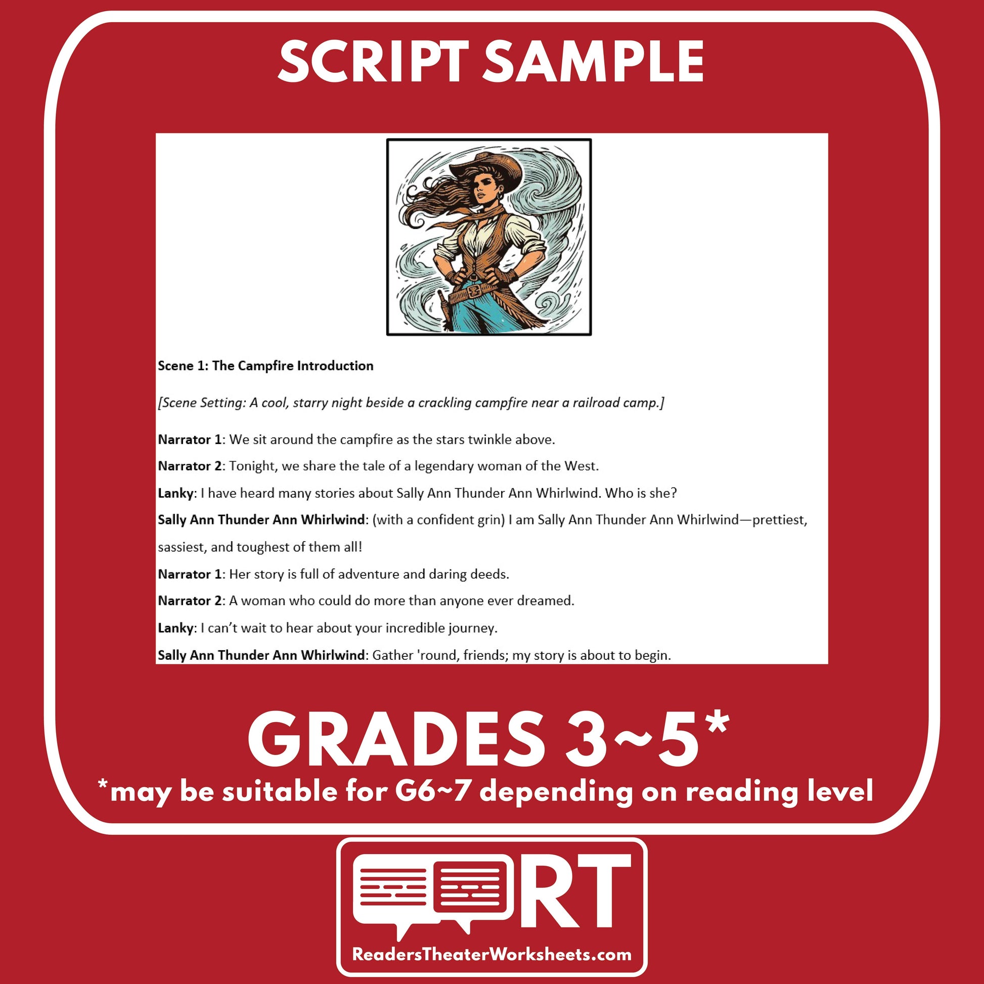 Sally Ann Thunder Ann Readers Theater Script | American Legends & Folk Heroes - ["American Legends & Folk Heroes","Grades 3-5"]