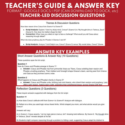 Coeus & Phoebe Reader's Theater Script | Titan Gods | Greek Mythology - ["Grades 6-8","Grades 9-12","Greek Mythology","Greek Mythology for Google Classroom","Titan Gods"]