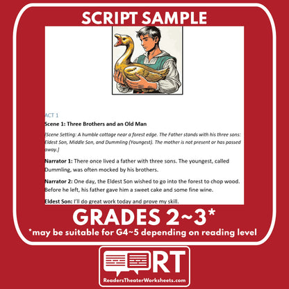 The Golden Goose | Reader's Theater Script | Brothers Grimm - ["Brother Grimm Fairy Tale","Fairy Tale","Grades 3-5"]
