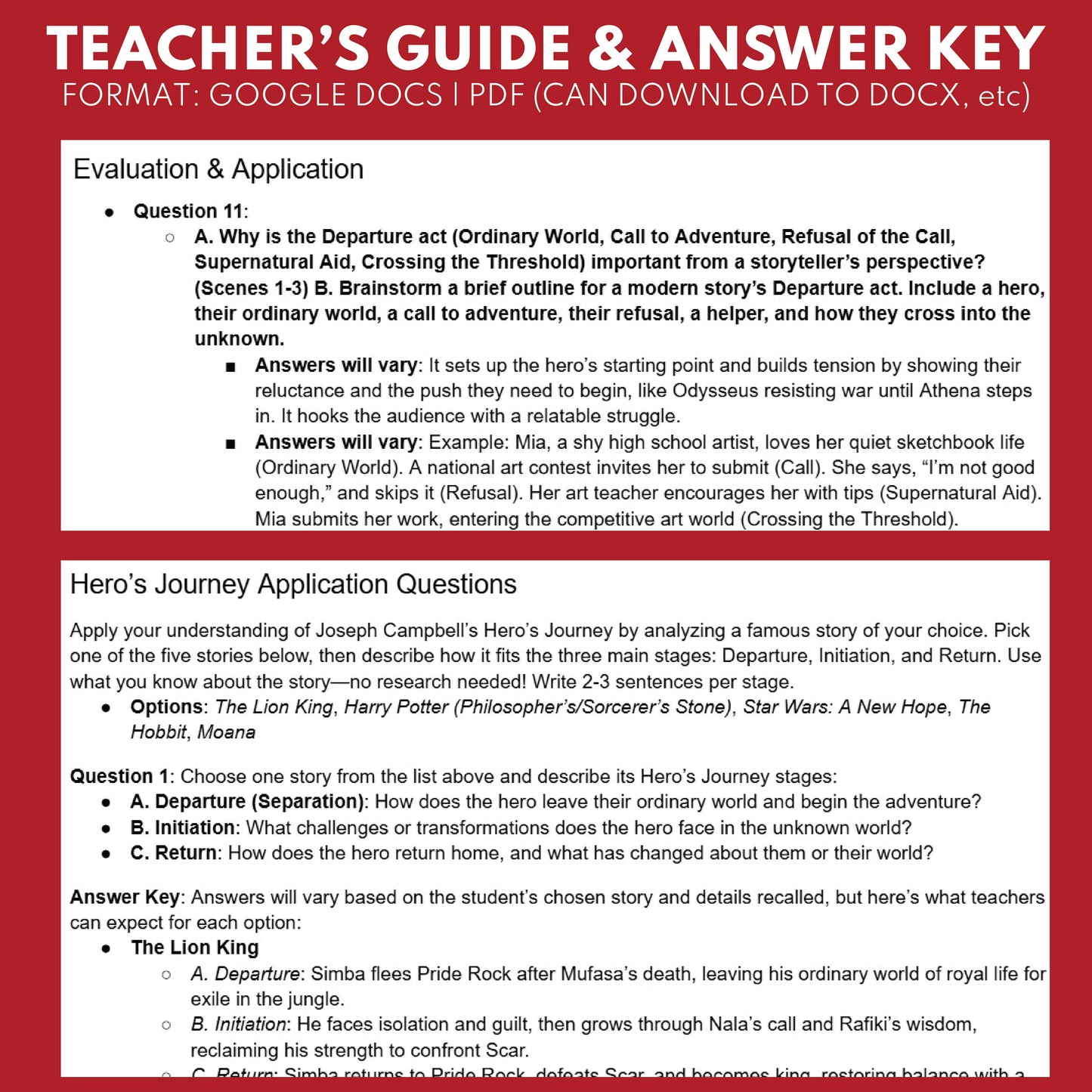Teach the The Hero's Journey with Reader's Theater based on Campbell's Monomyth - ["Classical Literature","Grades 6-8","Small Groups"]