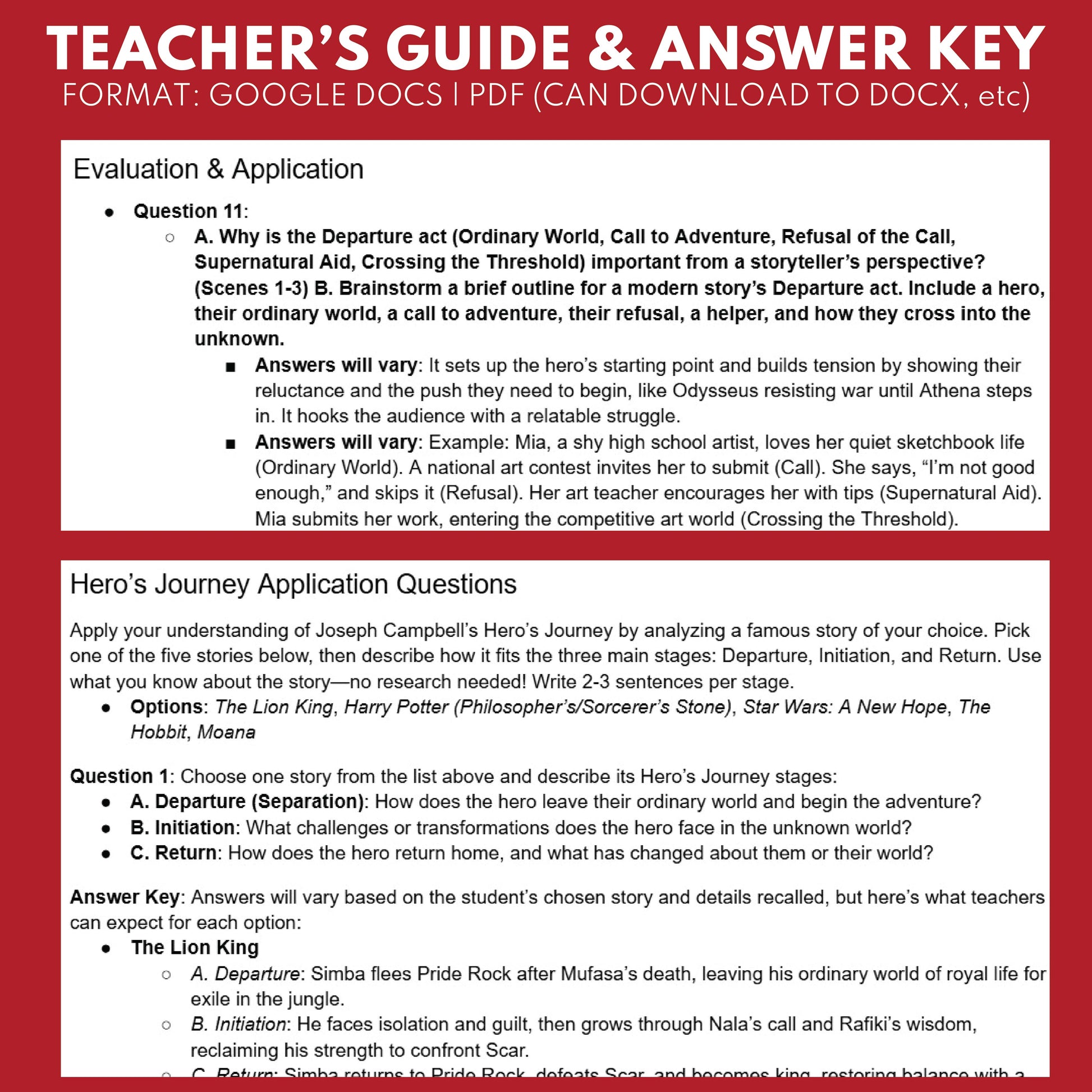 Teach the The Hero's Journey with Reader's Theater based on Campbell's Monomyth - ["Classical Literature","Grades 6-8","Small Groups"]