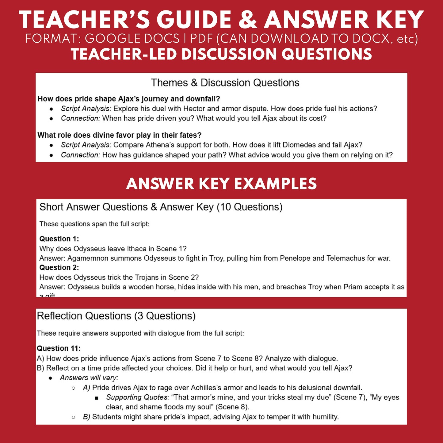Ajax & Diomedes Reader's Theater Script | Greek Mythology Mortals - ["Grades 6-8","Grades 9-12","Greek Mortals","Greek Mythology","Greek Mythology for Google Classroom"]
