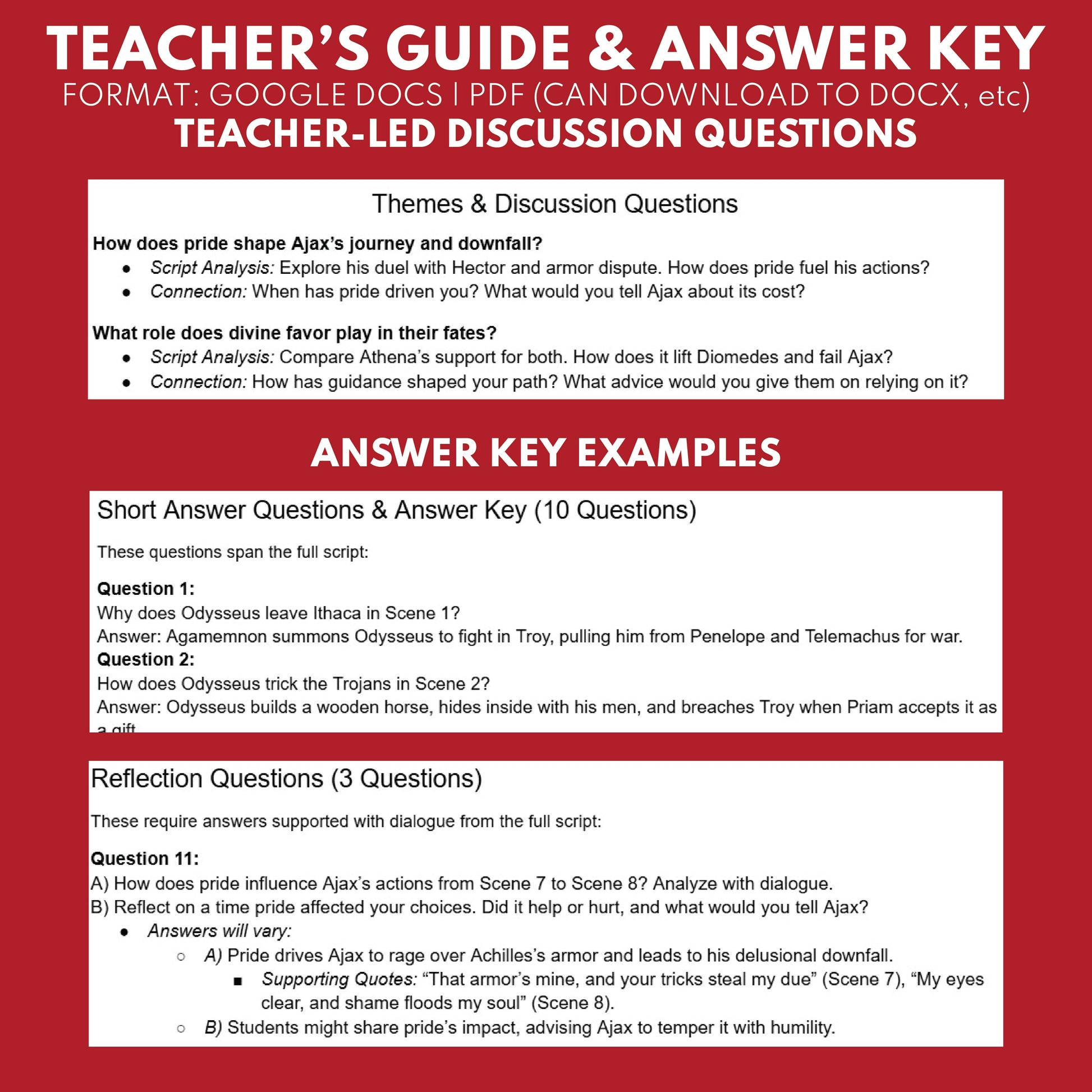 Ajax & Diomedes Reader's Theater Script | Greek Mythology Mortals - ["Grades 6-8","Grades 9-12","Greek Mortals","Greek Mythology","Greek Mythology for Google Classroom"]