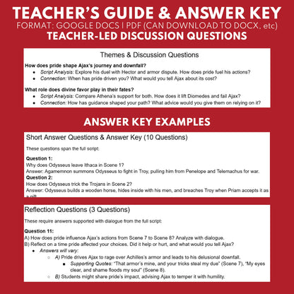 Ajax & Diomedes Reader's Theater Script | Greek Mythology Mortals - ["Grades 6-8","Grades 9-12","Greek Mortals","Greek Mythology","Greek Mythology for Google Classroom"]