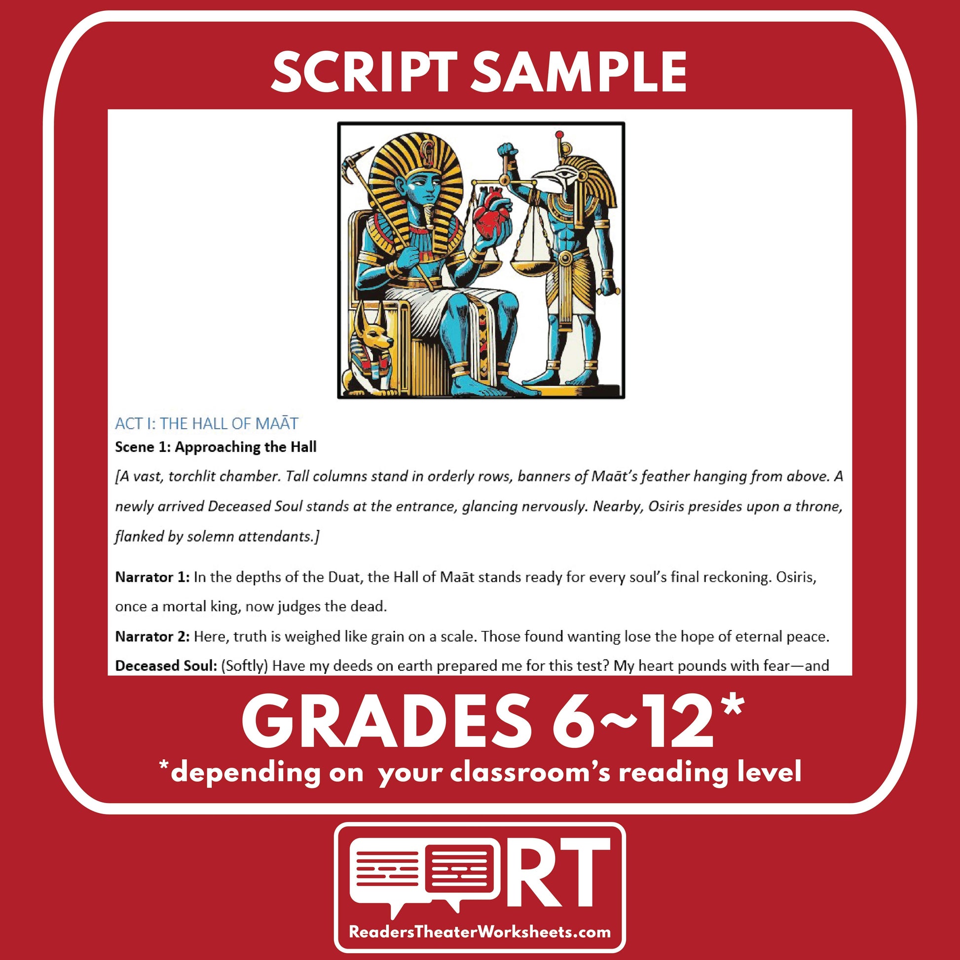Osiris Judging the Dead | Reader’s Theater Script | Egyptian Mythology ...