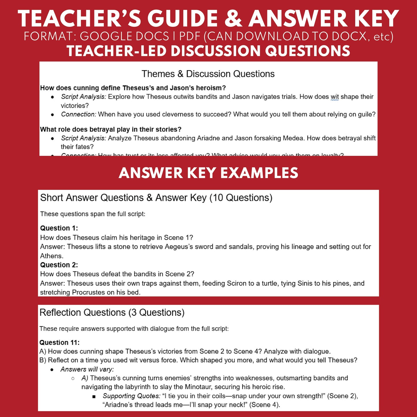 Theseus & Jason Reader's Theater Script | Demigods | Greek Mythology - ["Grades 6-8","Grades 9-12","Greek Demigods","Greek Mythology","Greek Mythology for Google Classroom"]