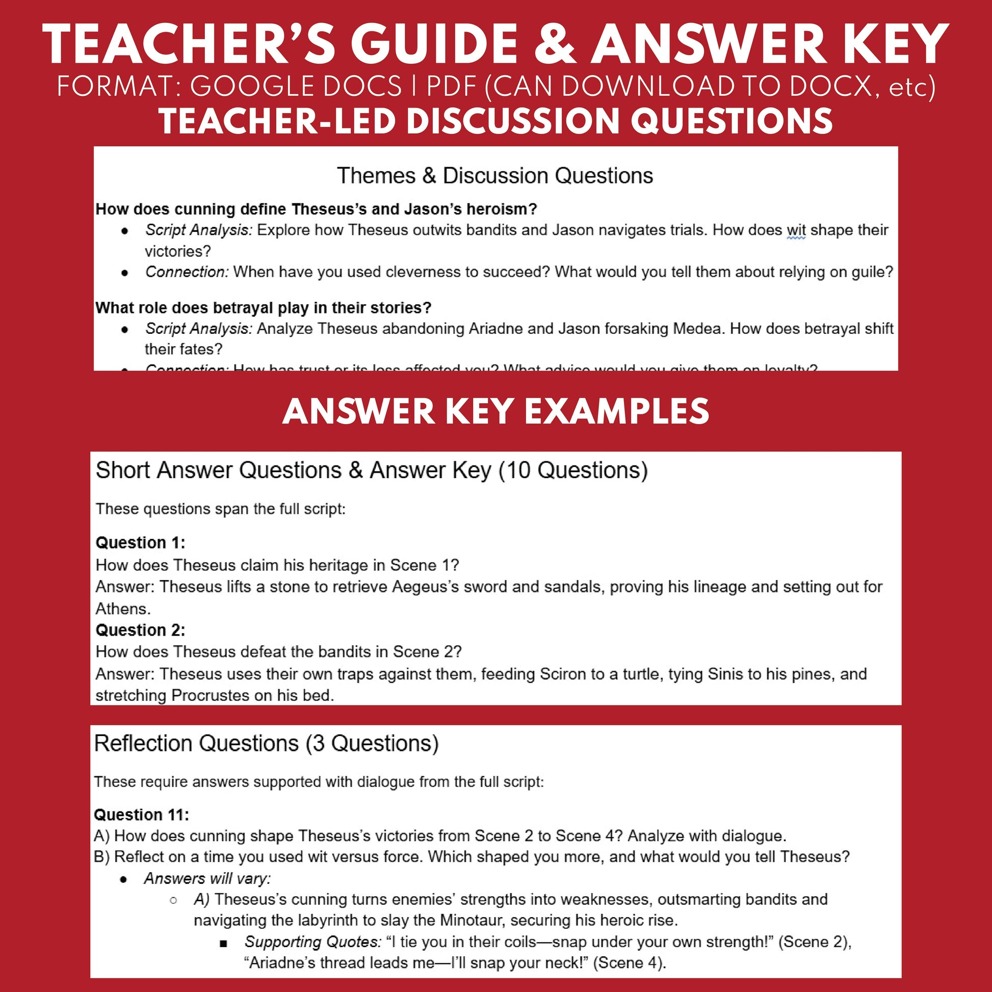 Theseus & Jason Reader's Theater Script | Demigods | Greek Mythology - ["Grades 6-8","Grades 9-12","Greek Demigods","Greek Mythology","Greek Mythology for Google Classroom"]