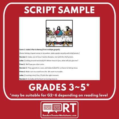 The Last Supper Biblical Reader's Theater Script - ["Biblical Story","Grades 3-5"]