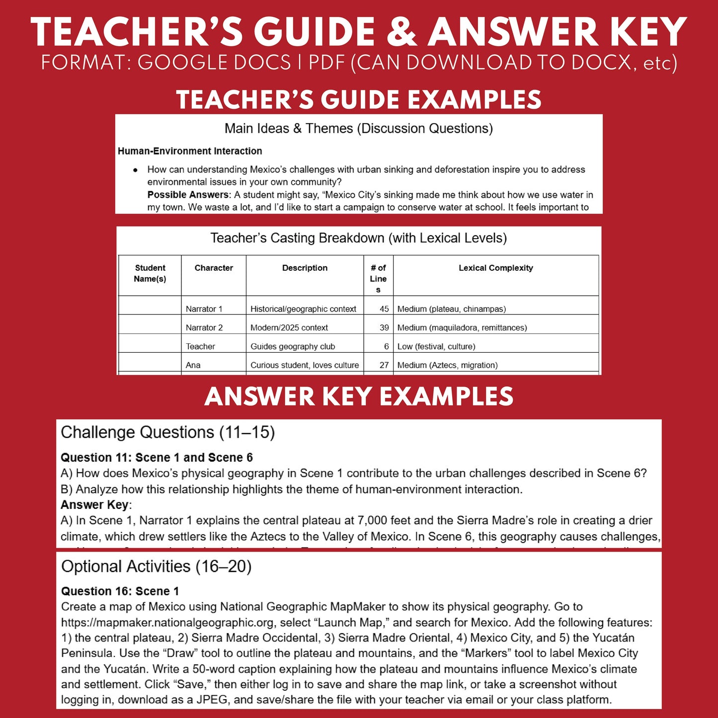 Free Mexico Readers Theater Script | Geography & Social Studies Class - ["100% FREE","Geography","Grades 6-8","Grades 9-12","Self-Graded Quiz"]