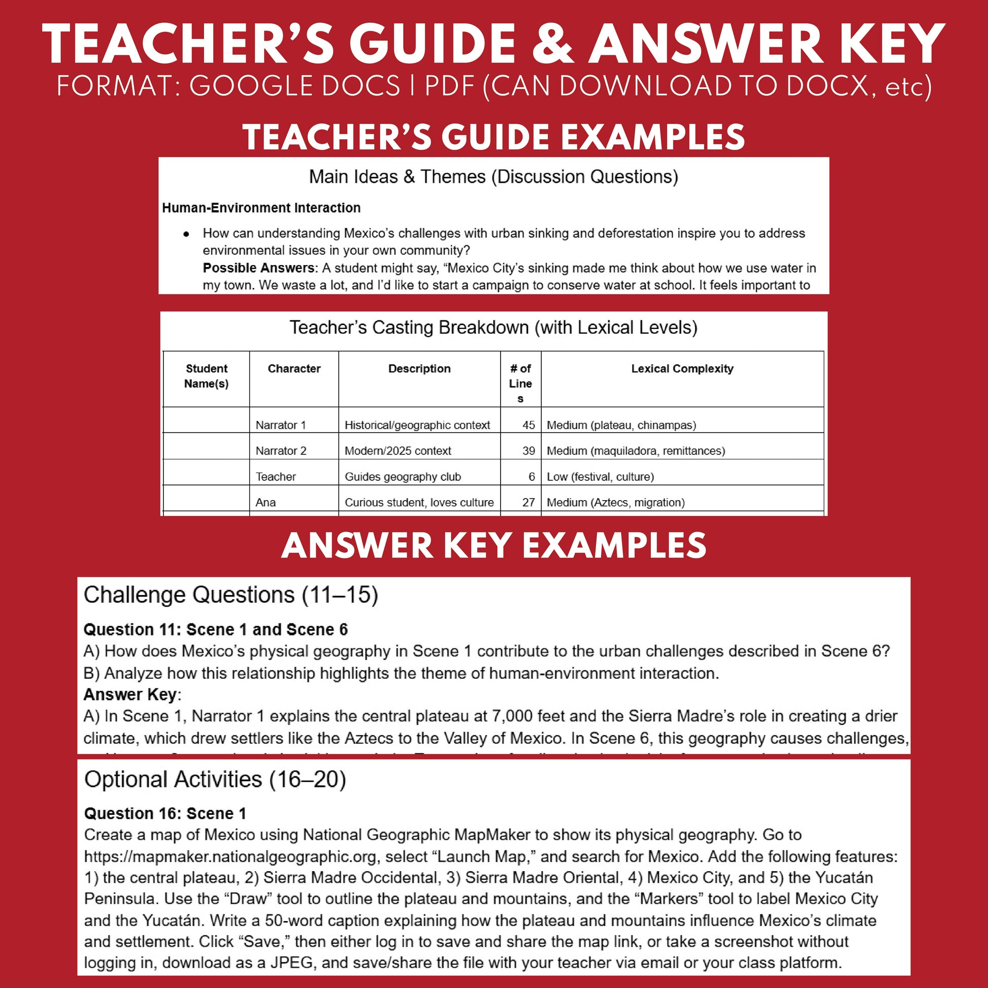 Free Mexico Readers Theater Script | Geography & Social Studies Class - ["100% FREE","Geography","Grades 6-8","Grades 9-12","Self-Graded Quiz"]