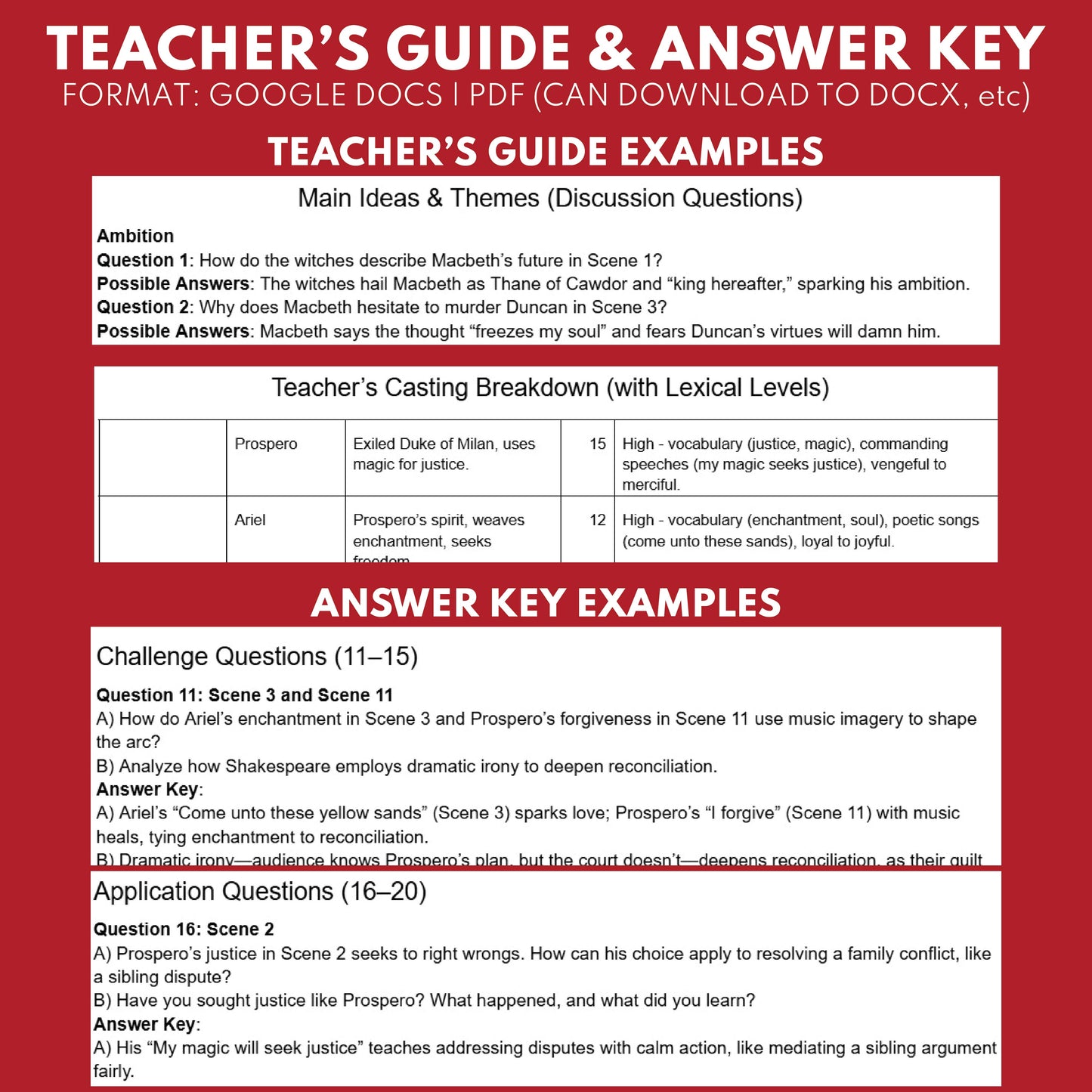 The Tempest (Prospero) Readers Theater Script | Classical Dramas | Shakespeare - ["Classical Drama Series","Grades 6-8","Grades 9-12","Self-Graded Quiz"]