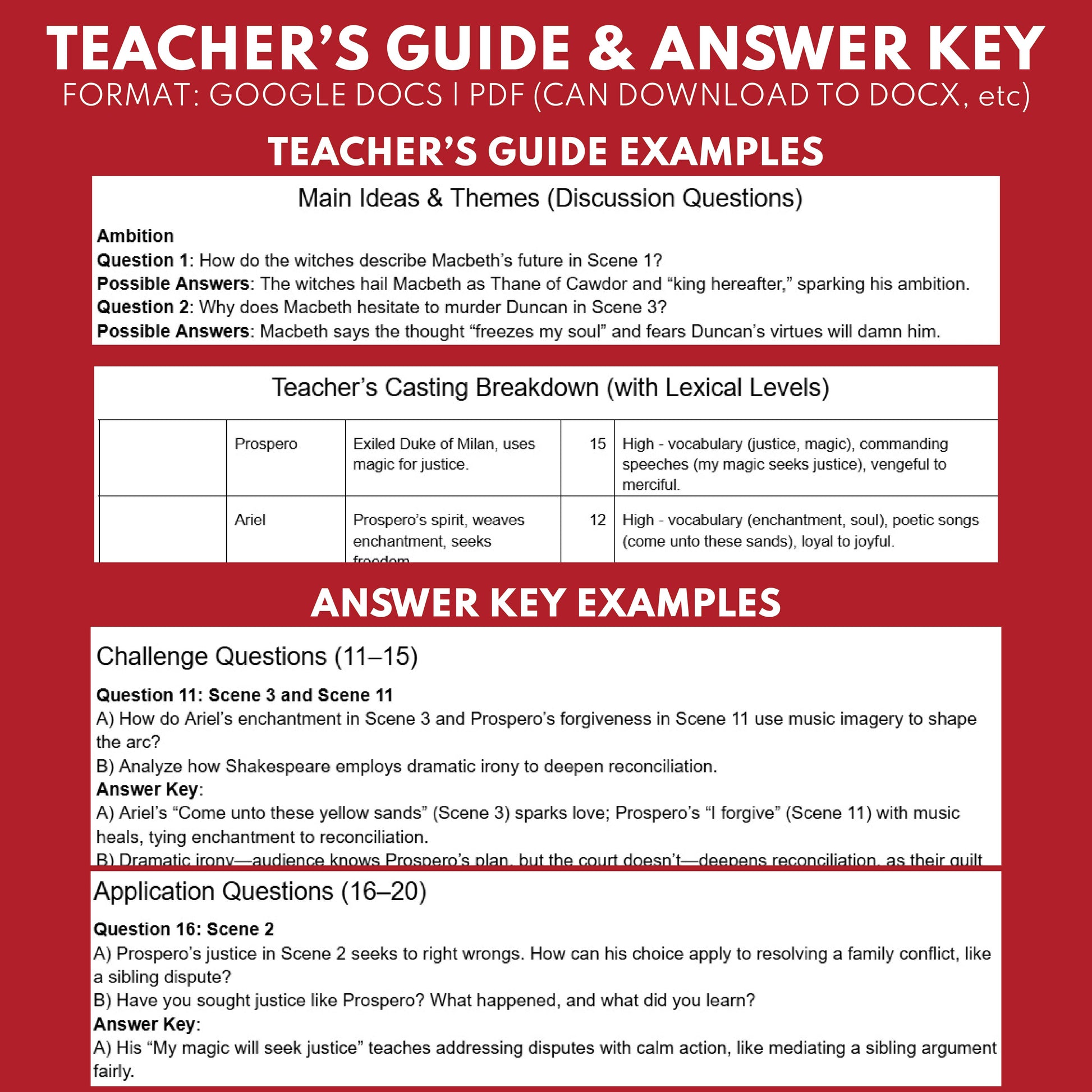 The Tempest (Prospero) Readers Theater Script | Classical Dramas | Shakespeare - ["Classical Drama Series","Grades 6-8","Grades 9-12","Self-Graded Quiz"]