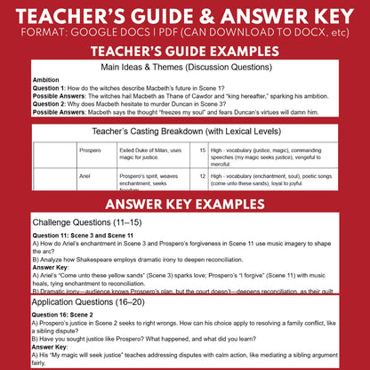 The Tempest (Prospero) Readers Theater Script | Classical Dramas | Shakespeare - ["Classical Drama Series","Grades 6-8","Grades 9-12","Self-Graded Quiz"]