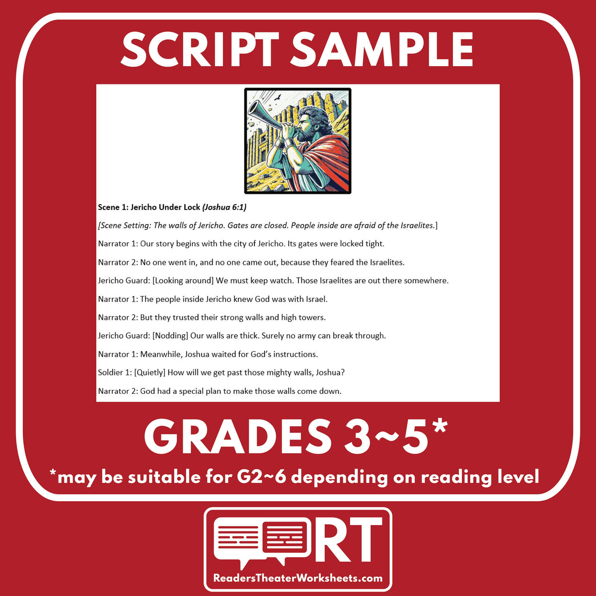 Joshua In Script Joshua and the Fall of Jericho Biblical Reader's Theater Script ...